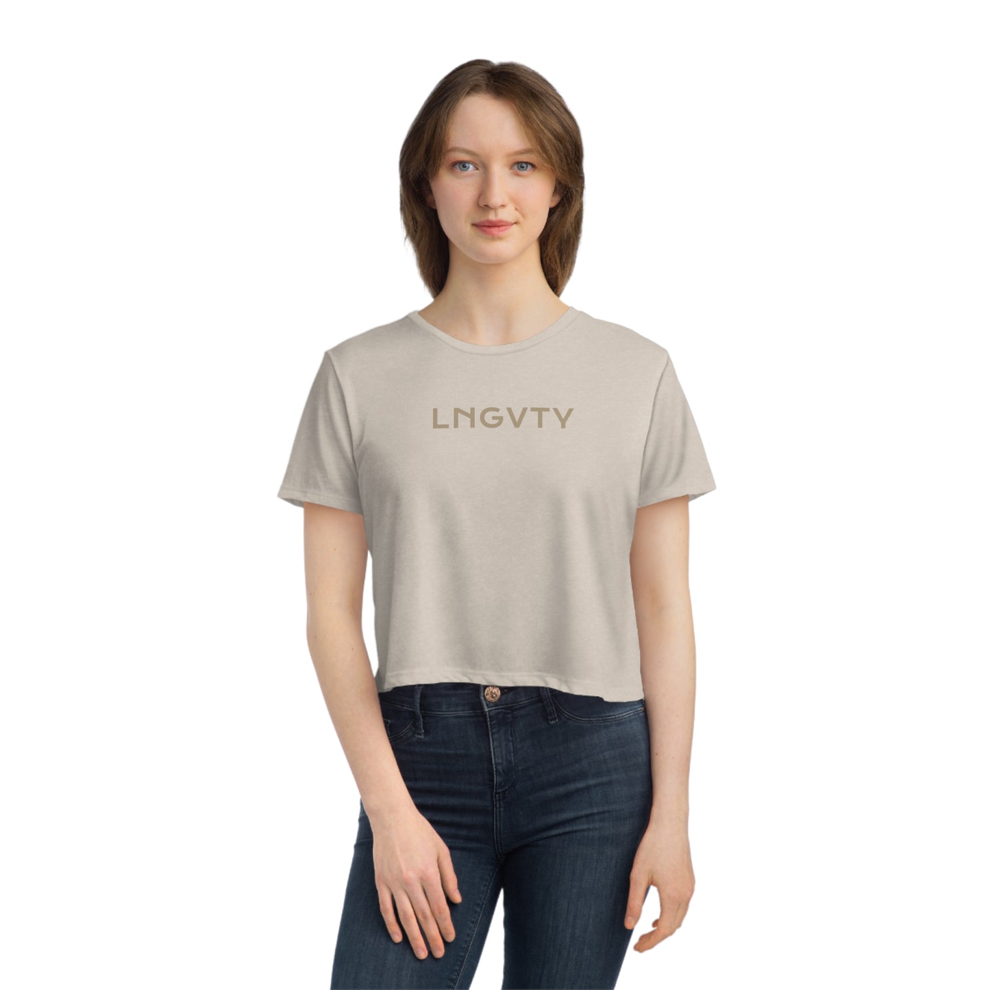 Lngvty Women's Flowy Cropped Tee