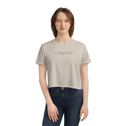 Lngvty Women's Flowy Cropped Tee