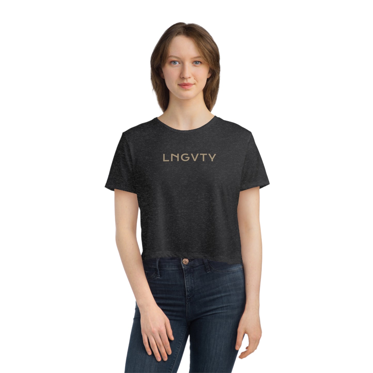 Lngvty Women's Flowy Cropped Tee